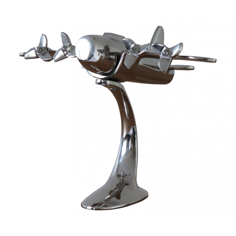 Aéroplane modèle de bureau en aluminium finition nickel E-KIN073