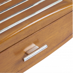 Bout de canapé ou table de chevet RIVIERA en bois d'Hévéa et Inox. E-IXTAP53 EverArt