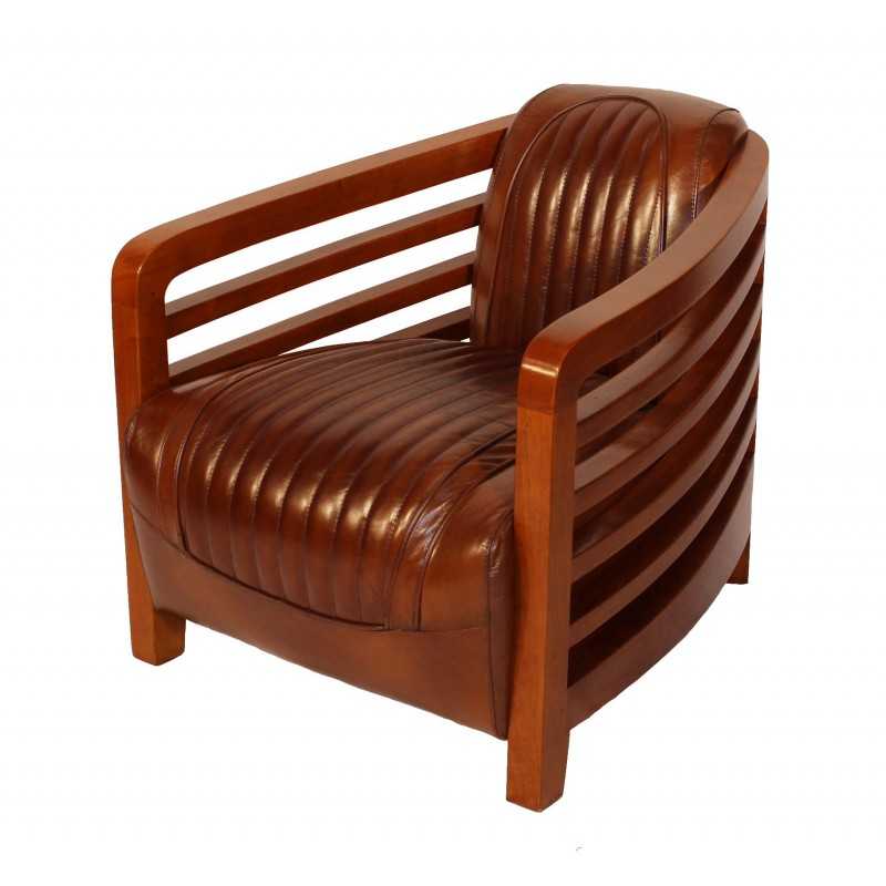 Fauteuil Club Louisiane tissu ou cuir vintage ECL02V01